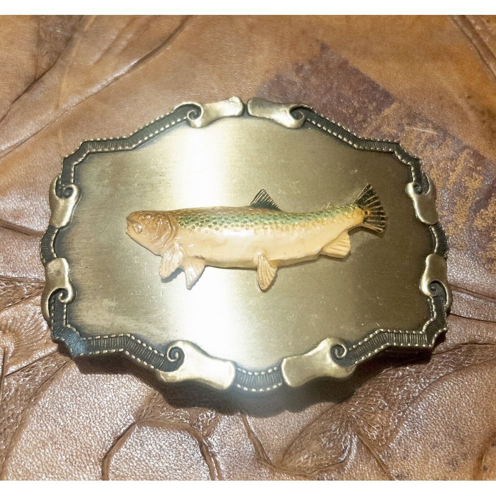 Vintage 1979 Raintree Trout Belt Buckle Made In‎ USA